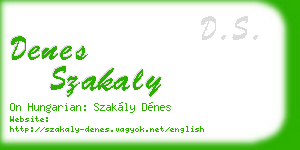 denes szakaly business card