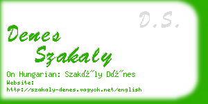 denes szakaly business card